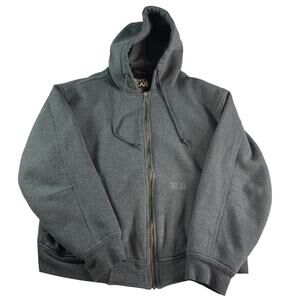 Gravel Gear XL Thermal Lined Hoodie Jacket Gray Full Zip Heavyweight Workwear